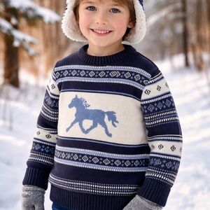 Gymboree Navy and White Kids Nordic Sweater